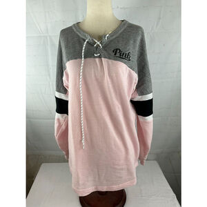 Women’s PINK Victoria’s Secret Pullover Sweatshirt Size Small Lace Up Drawstring